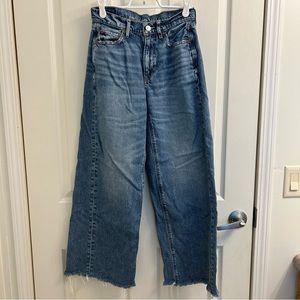 AE Dream Drape Super High-Waisted Baggy Wide-Leg Jean (Cut off bottom)